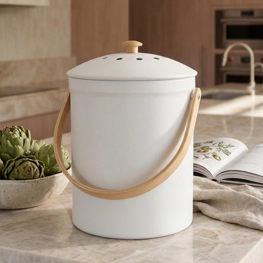 Beautiful Kitchen Compost Bin with Smell Proof Lid - Rust Proof and Odorless Compost Bucket for