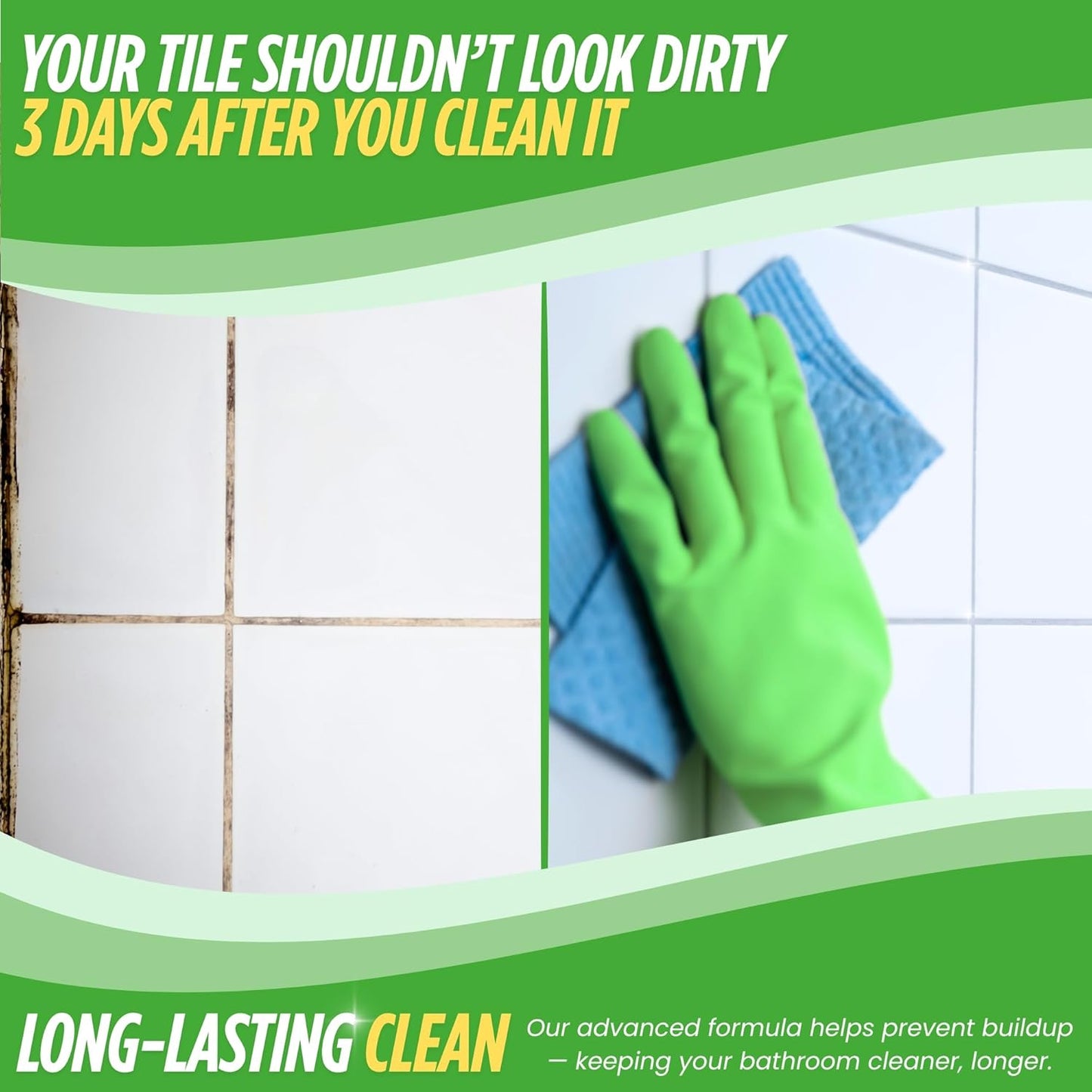 Oh Yuk Tub and Tile Cleaner – Combo Pack with Spray and Concentrate Refill | Cleans Tubs, Tiles, and Shower Walls | 4X Long-Lasting Value | Biodegradable, Vegan, Cruelty-Free | Made in USA