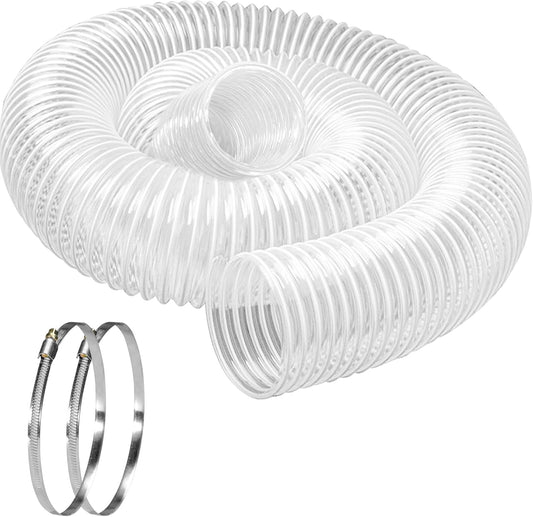 Heavy PVC Dust Collection Hose 6" x 10', Puncture Resistant PVC Dust Collection Hose with Carbon