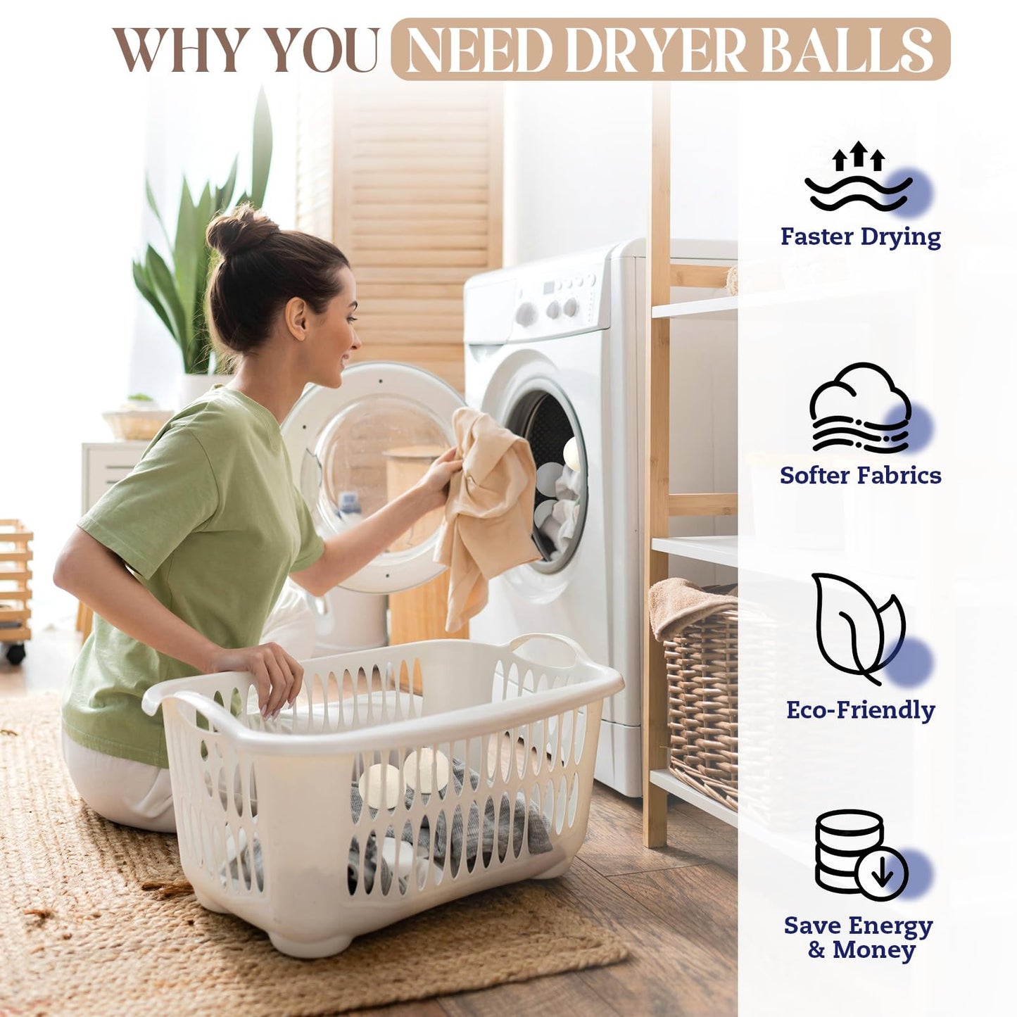 Wool Dryer Balls, New Zealand Dryer Balls Laundry Reusable Reduce Static Cling, Dryer Ball to