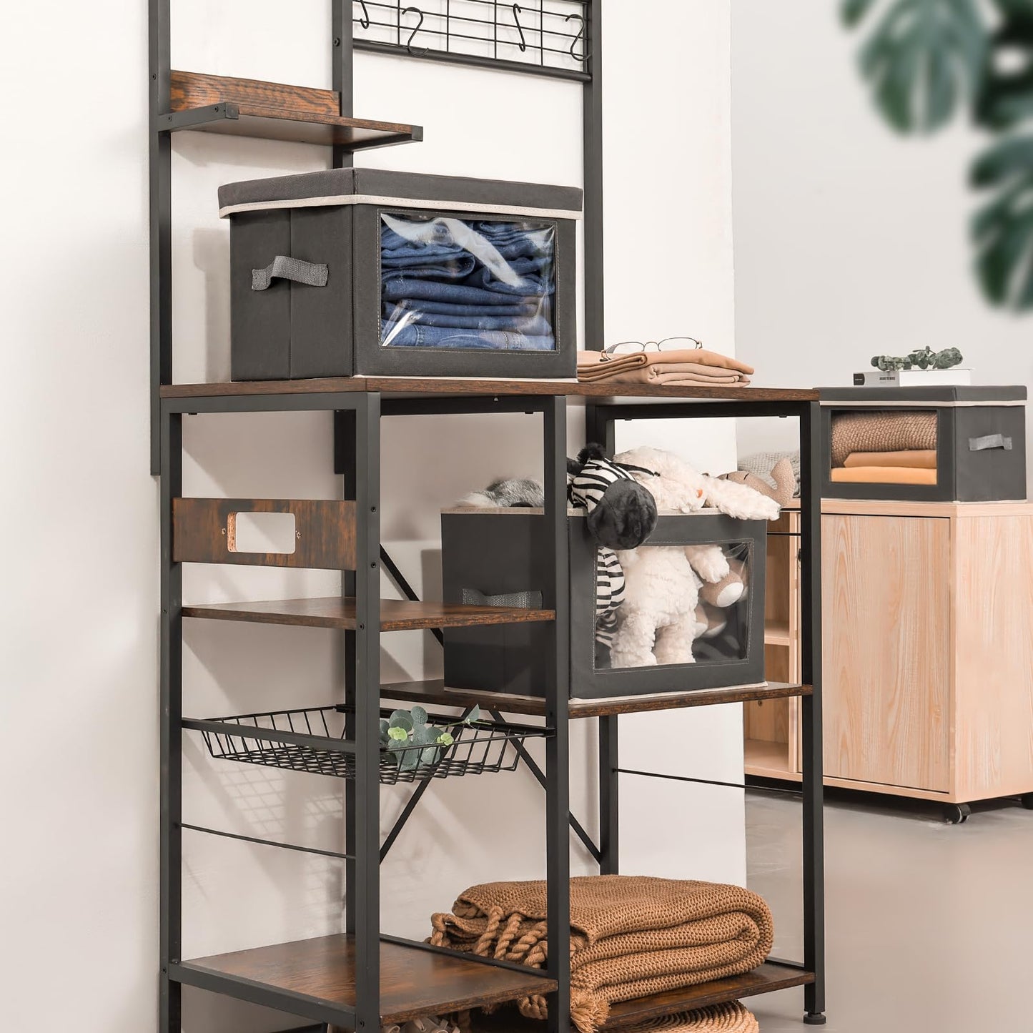 Homsorout Storage Bins with Lids - Fabric Storage Boxe with Window, Collapsible Closet Organizers
