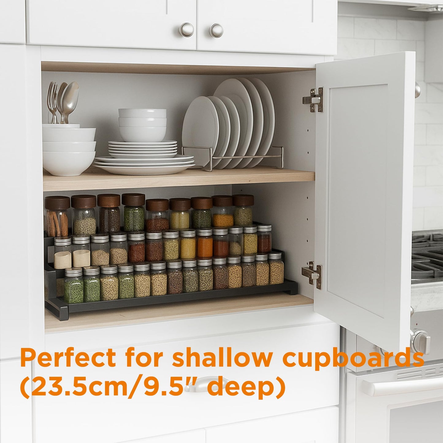 3-Tier Spice Rack Organizer for Kitchen Cabinet or Pantry, 16"-29" Expandable Spice Organization