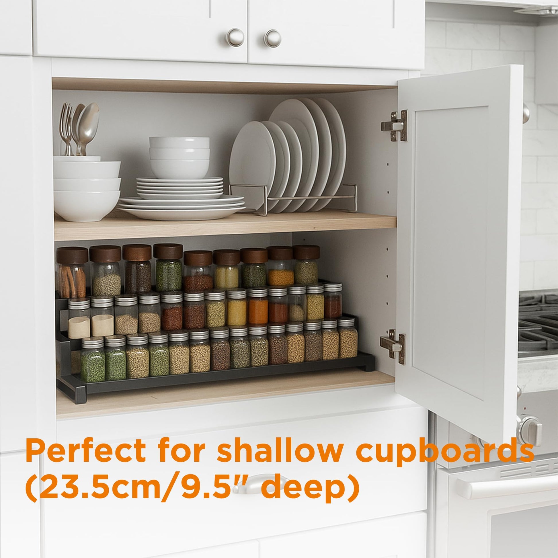 3-Tier Spice Rack Organizer for Kitchen Cabinet or Pantry, 16"-29" Expandable Spice Organization