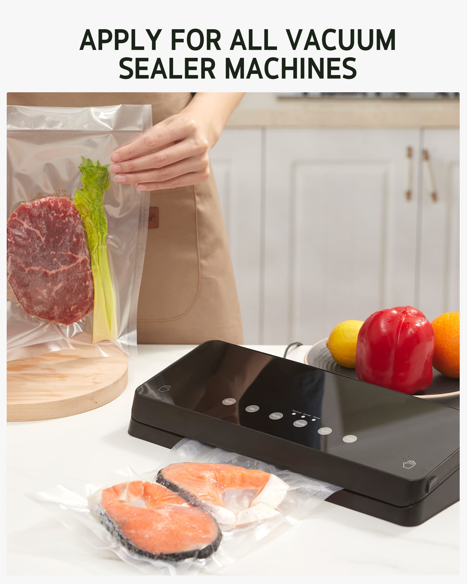 Syntus 150 Pcs Vacuum Sealer Bags for Food, 8x12+11x16+6x10, BPA Free