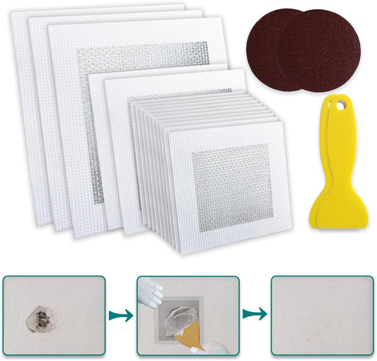 19 Pack Drywall Repair Kit for Large Holes, 2/4/6/8 Inch Dry Wall Patch Kits for Erase a Small Nail