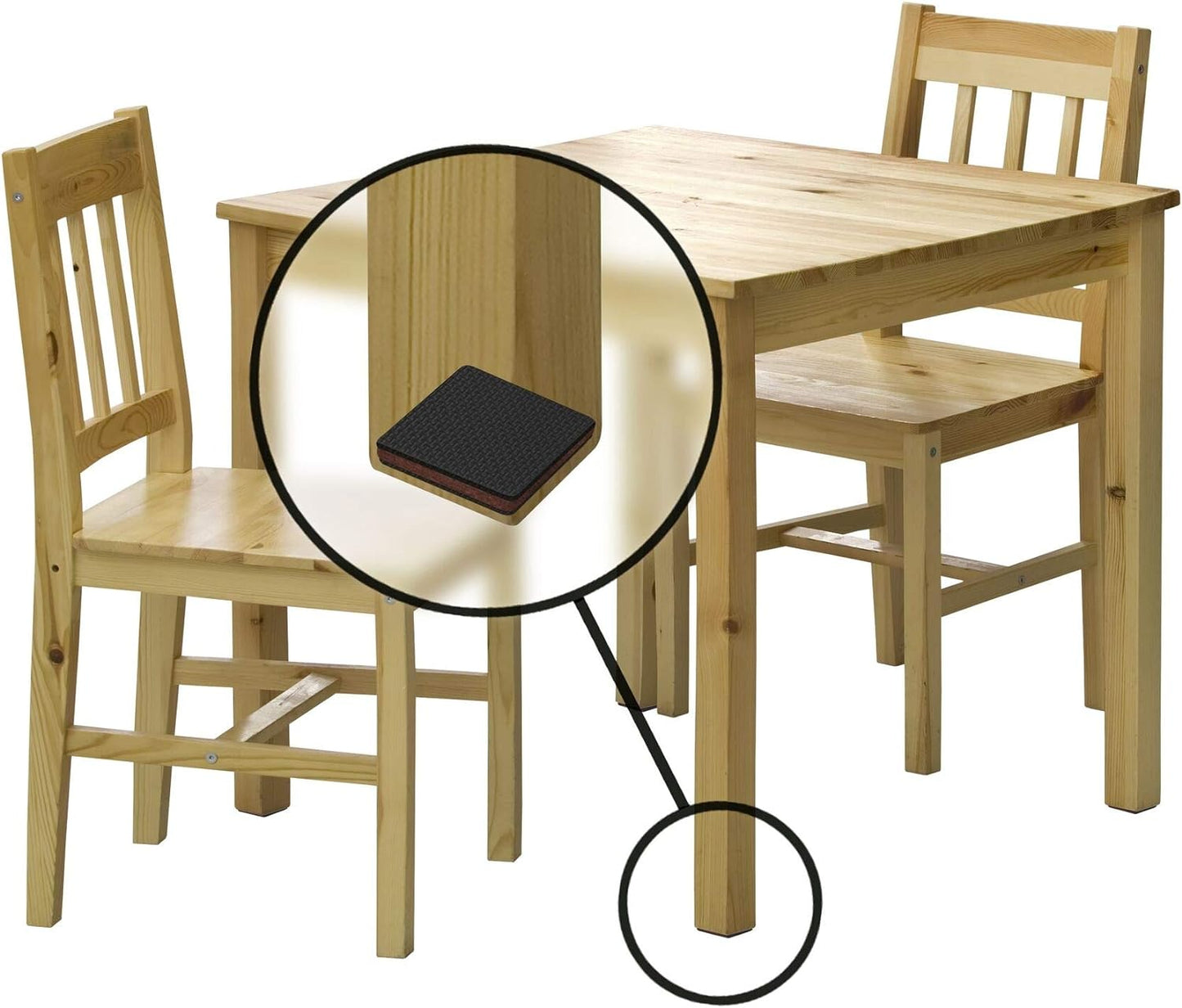 Slipstick GorillaPads CB142 Non-Slip Furniture Pads/Grippers (Set of 8) Furniture Leg Floor Protectors, 2 Inch Square, Black