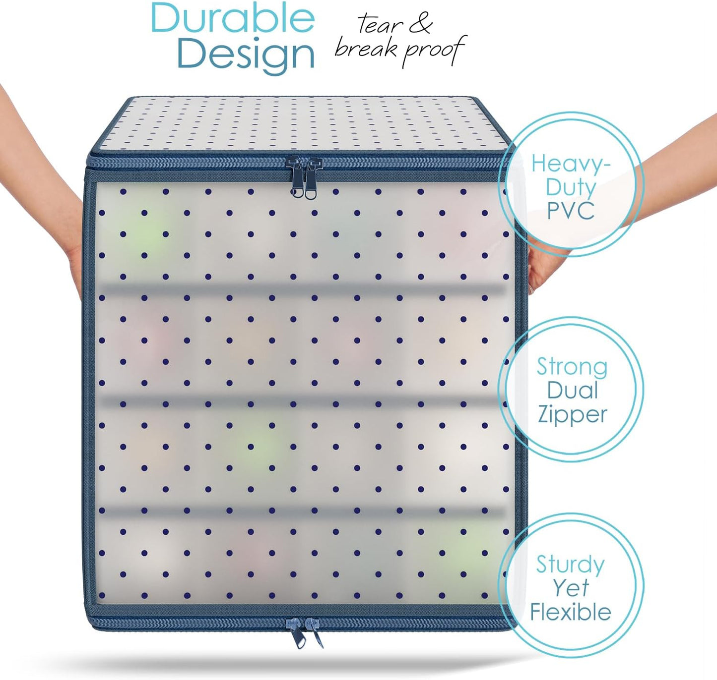 Hearth & Harbor Christmas Ornament Storage Box With 4 Inner Tray Dividers - Plastic Ornament Storage Container For 64 Holiday Ornaments or Decorations