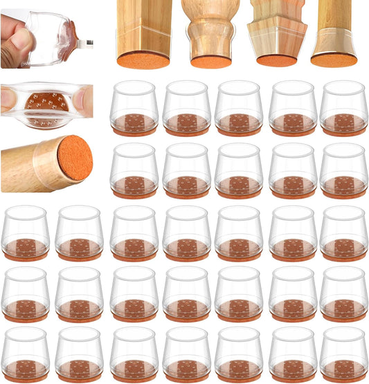 36Pcs Silicone Chair Leg Floor Protectors, Floor Protectors for Chairs, Rubber Chair Leg Caps for