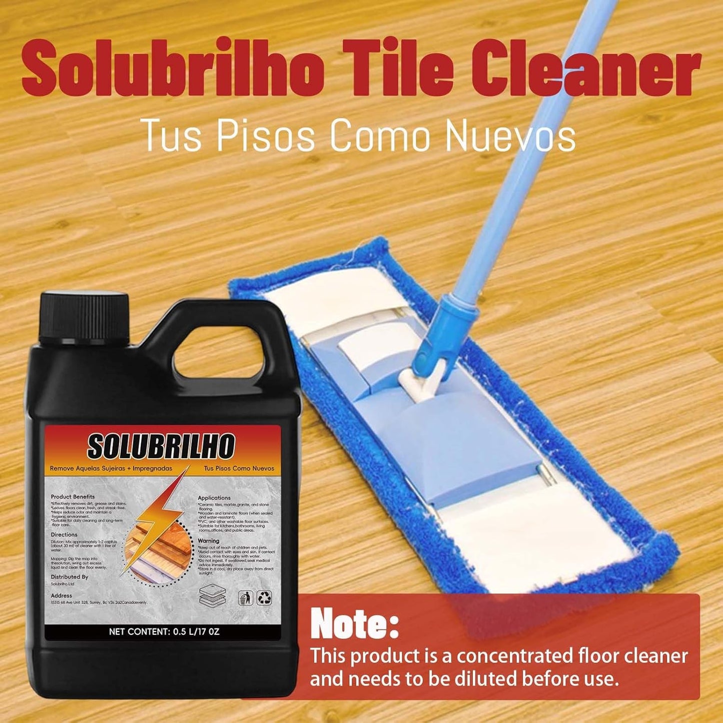 Tile Cleaner, Original Floor Cleaner, Heavy Limpa Pisos, Deep Cleaning Multipurpose Powerful Stain Removing Liquid for Floors, Bathroom Shower, Kitchen (1, 2 PCS)