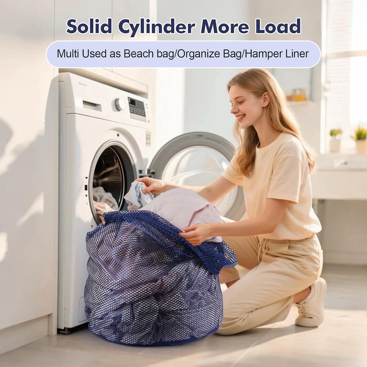 4Pcs Mesh Laundry Bags Washing Machine Mesh Wash Bags for Clothes,Underwear,Lingerie, Bed Linen with Drawstring Closure Sturdy(4 Size, Blue)