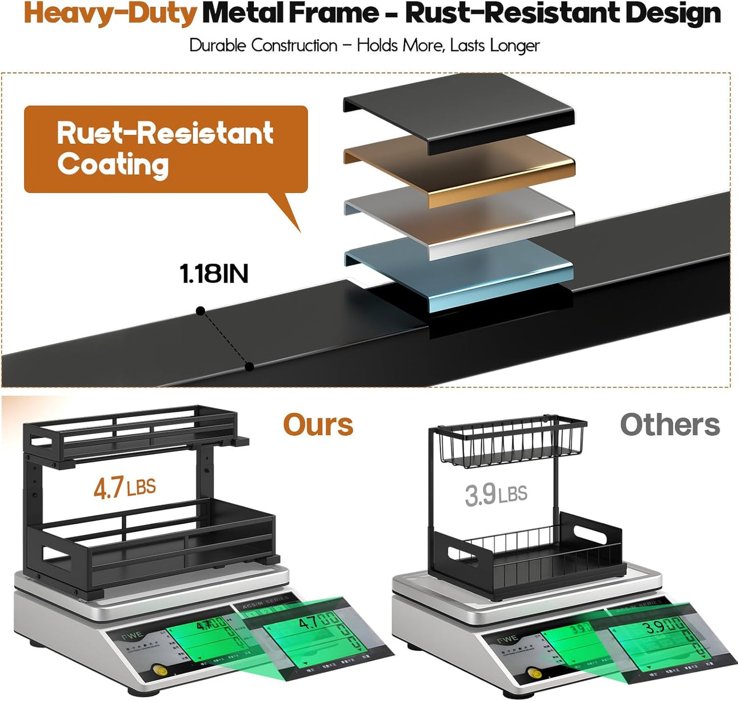 2-Pack 17"Deep Under Sink Organizer And Storage, 2-Tier L-Shaped Pull Out Cabinet Organizer with Upgraded Slide Rails, Height Adjustable Drawers for Kitchen&Bathroom, Extra-Large Storage Shelves–Black
