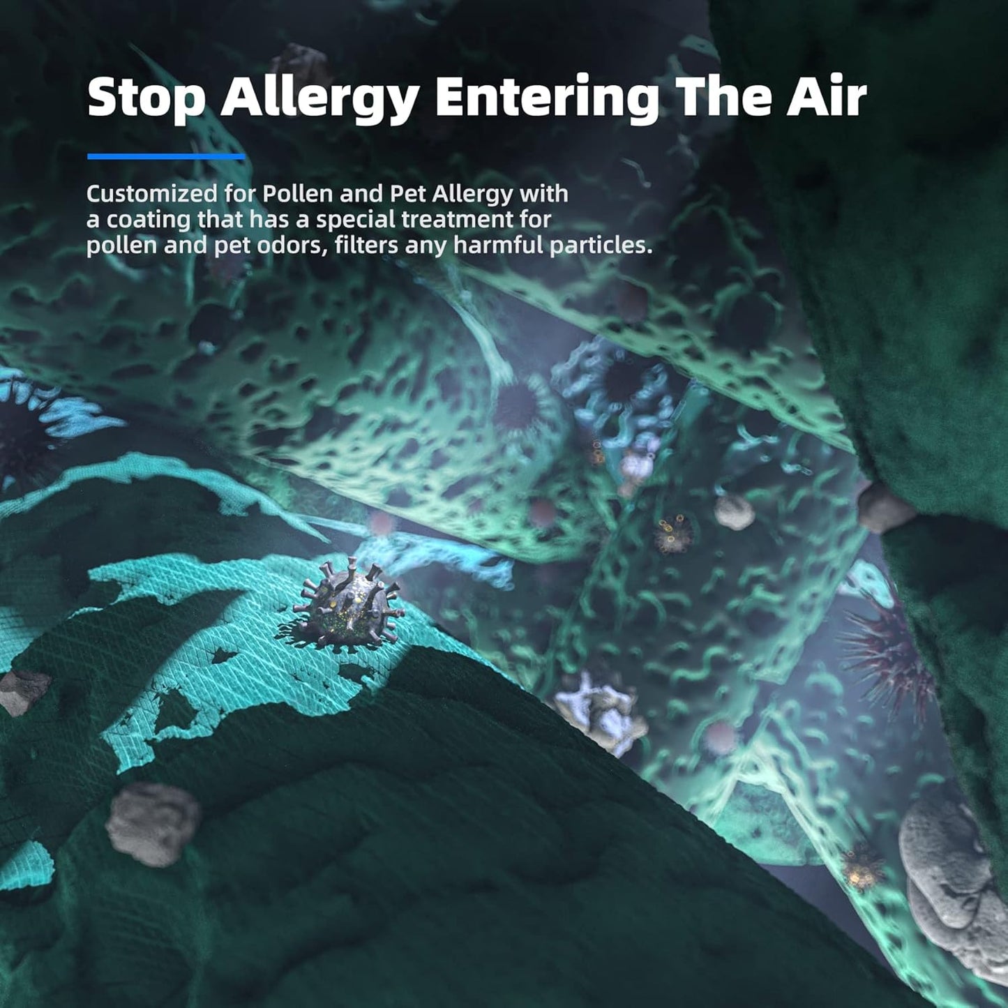 AROEVE MK01 & MK06 Air Filter Replacement 4-in-1 Air Filter for Pollen Pet Dander Hair- Pet Dander Version(2 Pack)