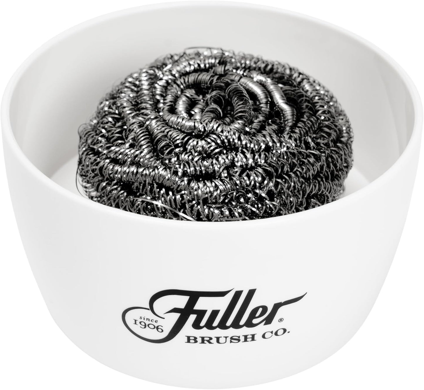 Fuller Brush Handy Holder with Drain Rack – Small Sink Caddy for Organizing Cleaning Sponges & Tools – Removable Drain Tray, Dishwasher Safe – White