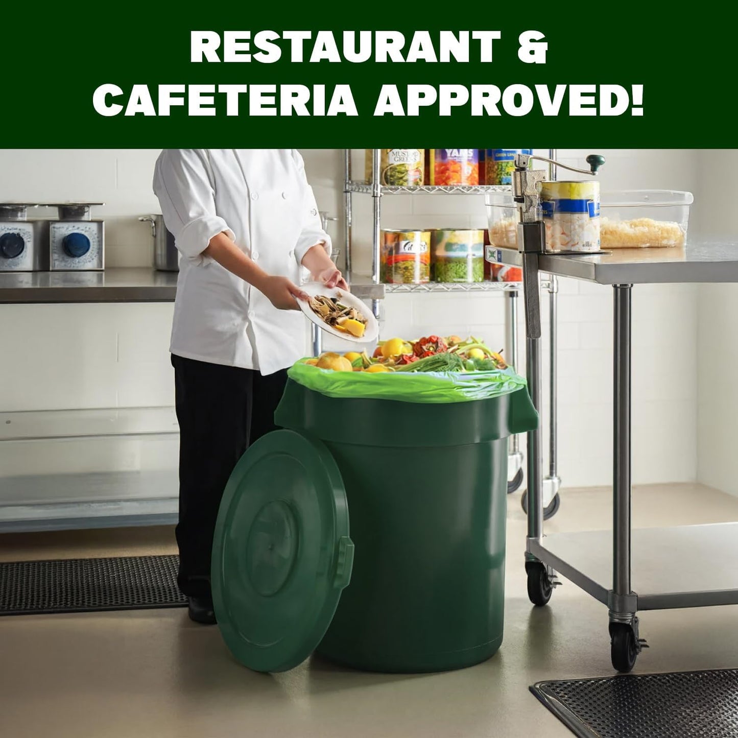 Simply Bio 50-55 Gallon Compostable Trash Bags Liners Flat-Top, Heavy Duty Extra Thick 1.57 Mil, 208.2 Liter, 12 Bags, Lawn, Yard, and Restaurant Use, ASTM D6400, US BPI, OK Compost Home Certified