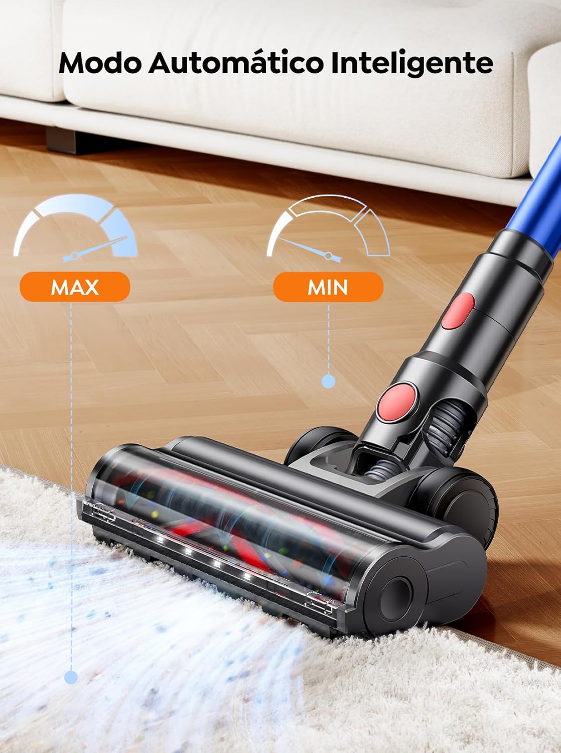 Cordless Vacuum Cleaner, 650W with Extra Mattress Cleaning Tool, 50KPA Stick Vacuum Cleaners for Home 65 Mins Runtime, Self-Standing, Wall Mount Charging, Rechargeable Vacuum for Floor Carpet Pet Hair