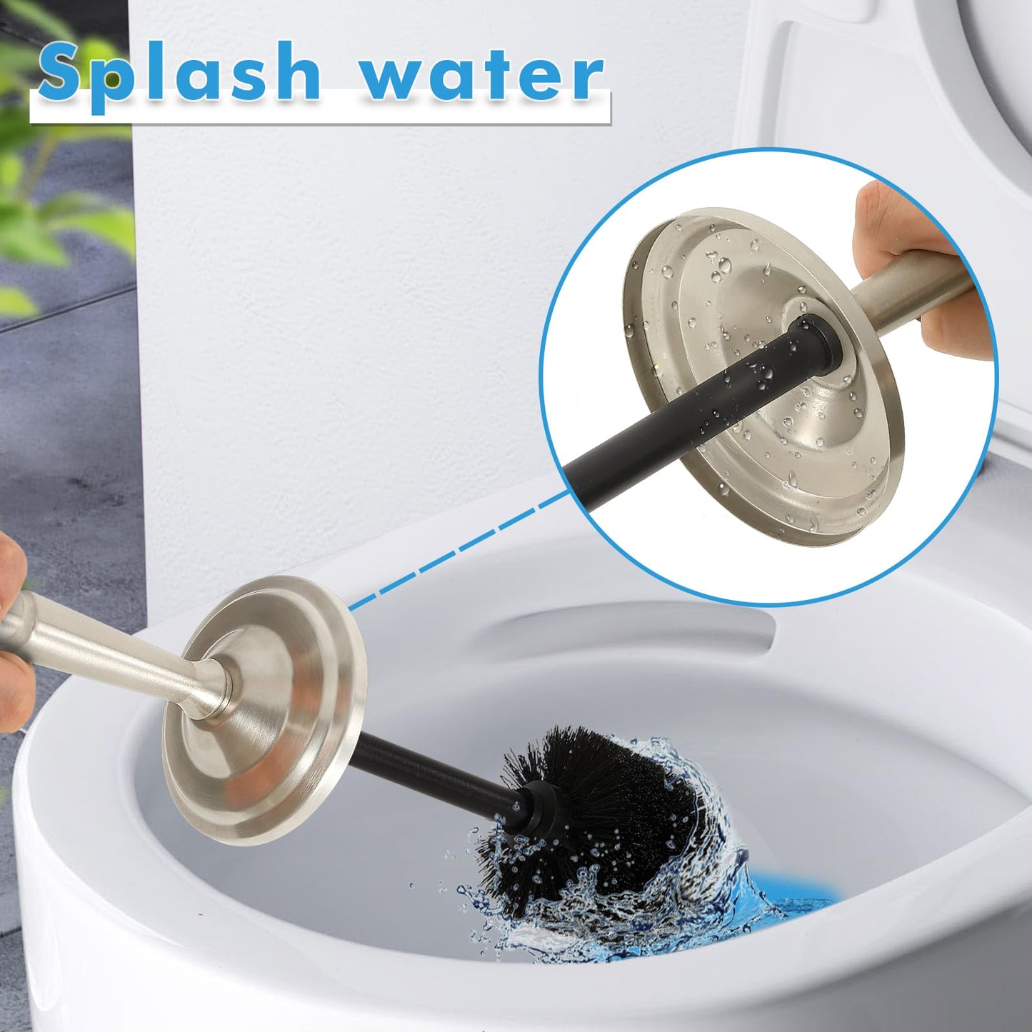 Stainless Steel Toilet Brush and Holder Set,Toilet Bowl Brush and Holder