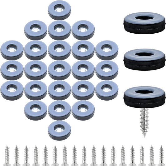 24pcs 1" (25mm) Screw on Furniture Sliders, Teflon Chair Leg Slides, Round Furniture Glides with