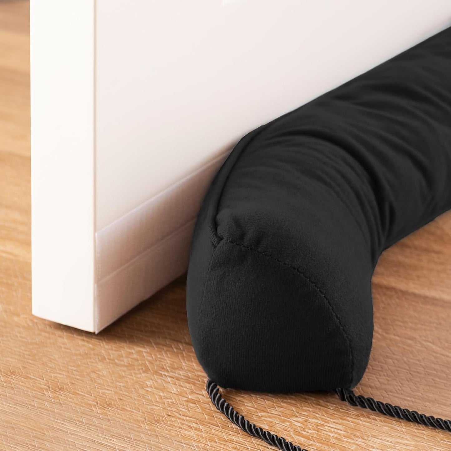 Sunolga 60" Door Draft Stopper Blocks Hot and Cold Air with Removable Washable Cover for Gaps Up to 3", All-Season Seal for Noise, Wind, Under Door Sweep for Bottom of Door, Home Essentials, Black