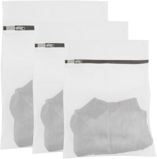 3Pcs Mesh Laundry Bags with Sturdy Zipper, Durable Laundry Room Essentials, Travel Storage Organize Bag, Clothing Laundry Delicates Washing Bags for laundry, Blouse, Bra, Stocking, Underwear, XYD-AA