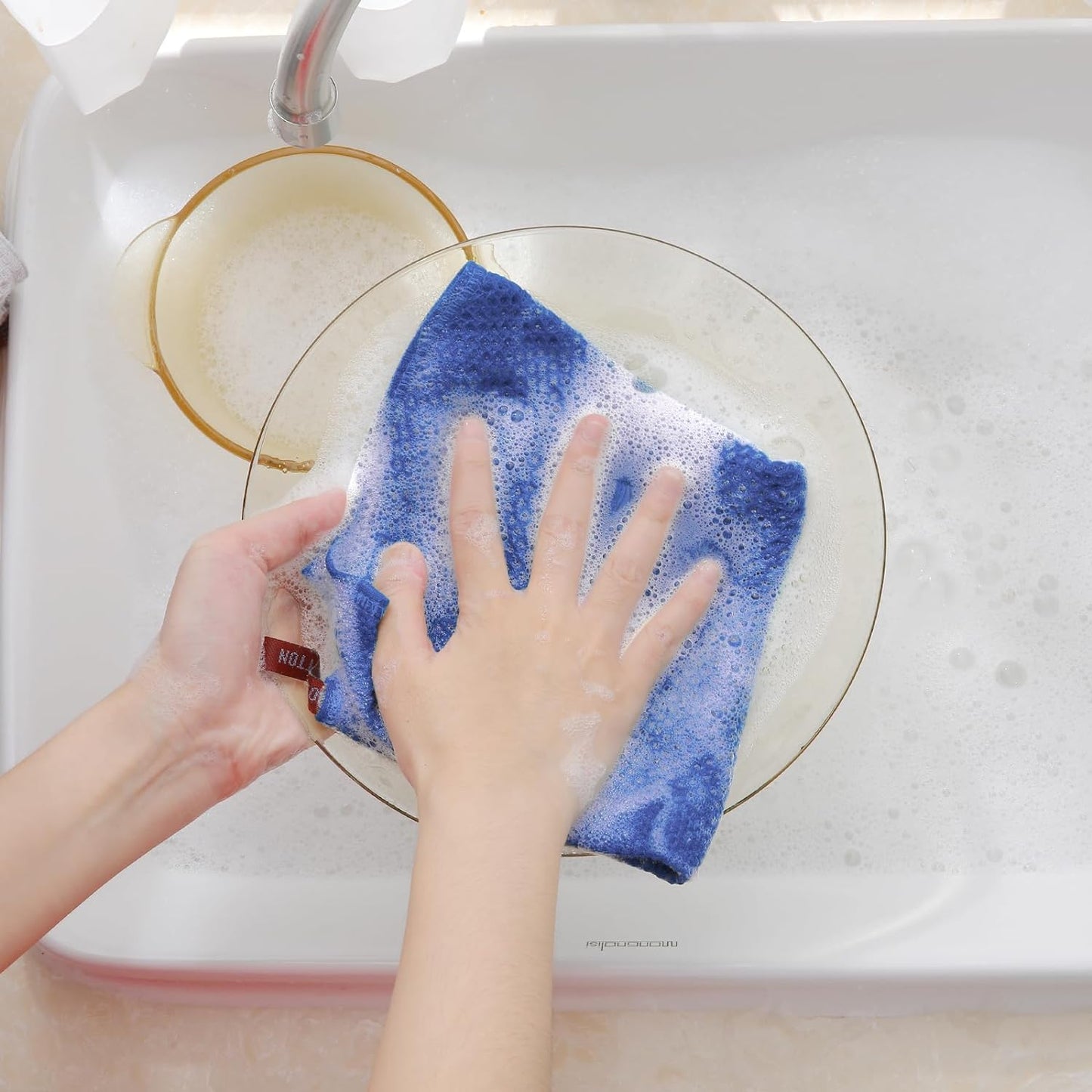 Homaxy 100% Cotton Waffle Weave Kitchen Dish Cloths, Ultra Soft Absorbent Quick Drying Dish Towels, 12 x 12 Inches, 6-Pack, Blueberry