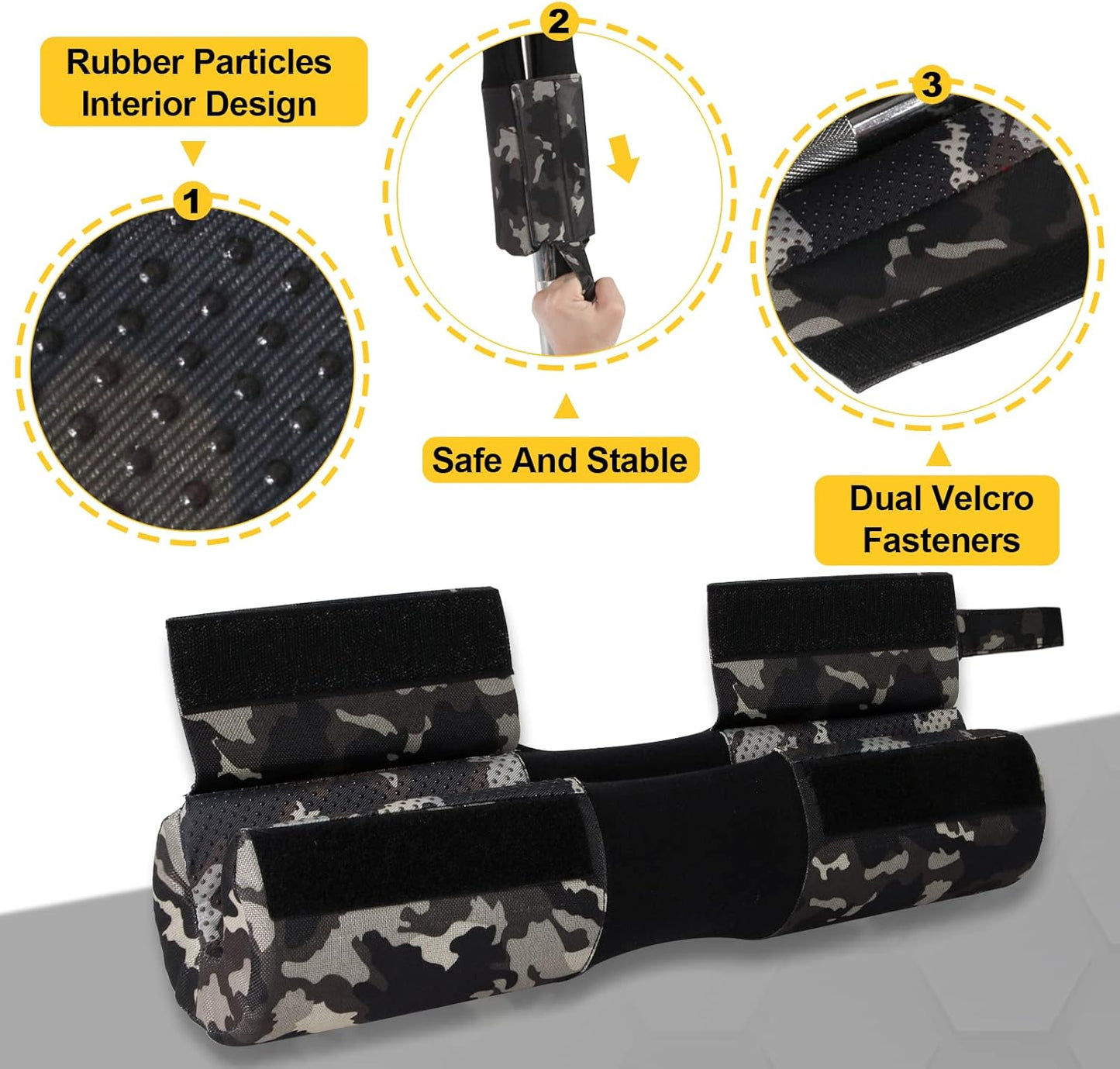 POWER GUIDANCE Barbell Squat Pad - Neck & Shoulder Protective Pad Anti-Skid Points for Squats, Lunges, Hip Thrusts, Weightlifting - Fit Standard and Olympic Bars