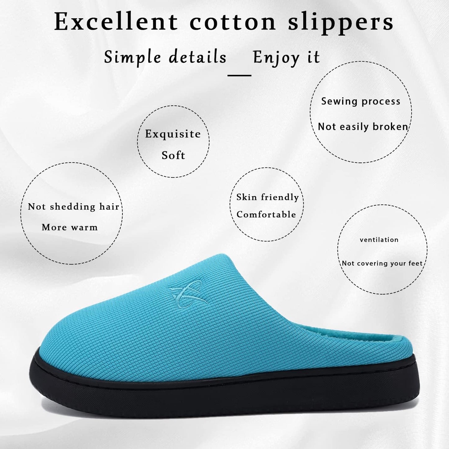 Memory Foam Slippers for Women's and Men's Casual House Shoes
