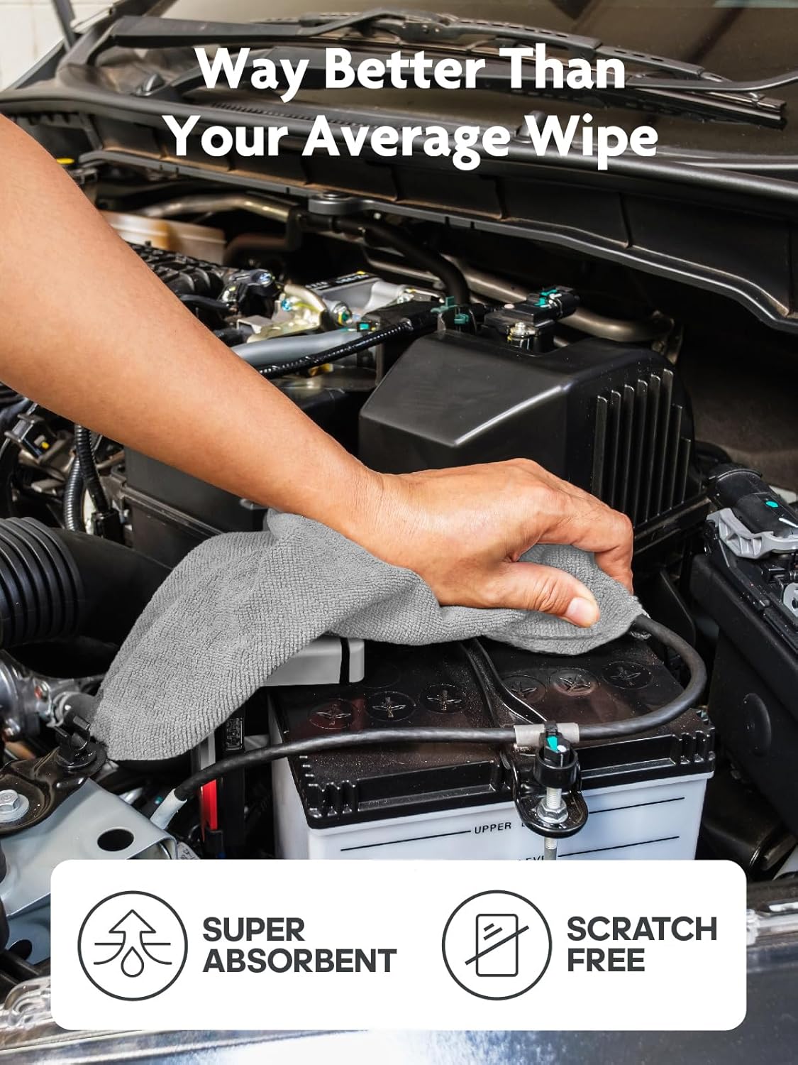 Fantasticlean Microfiber Cleaning Cloth Roll -90 Pack, Tear Away Microfiber Towels, 12" x 12", Reusable, Washable, Scratch Free, Ultra Absorbent Dishcloth for Car, Home Supplies, Pet, Kitchen (Grey)