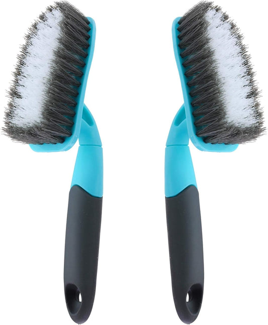 2-Pack Scrub Brush for Cleaning with Long Handle, Medium Firm Brush Bathroom Cleaning Supplies and Bathtub Cleaner and Shower Cleaning, Multi-Scene Use for Kitchen or Carpet