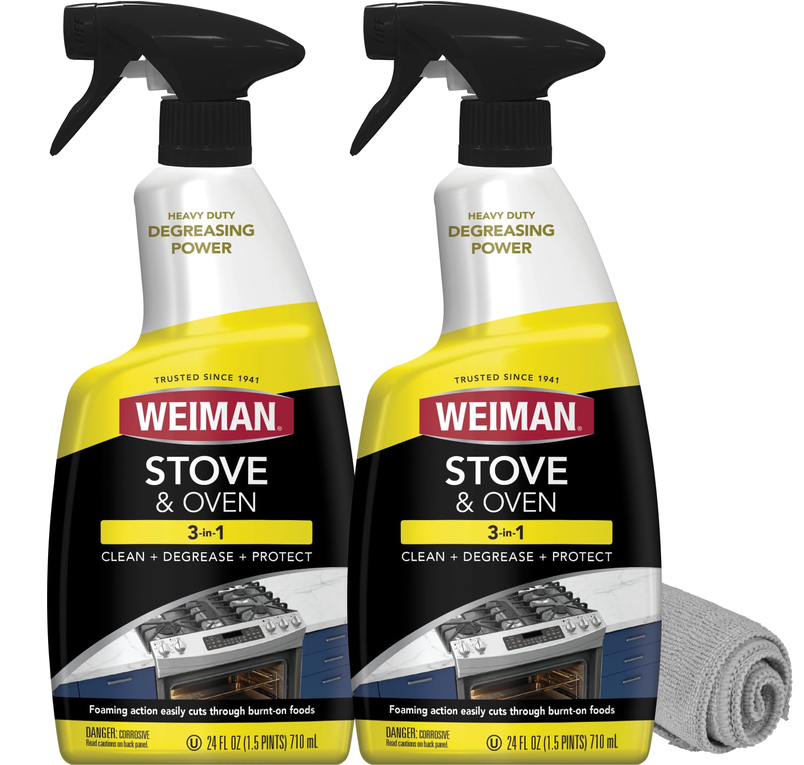 Weiman Heavy Duty Stove and Oven Cleaner and Degreaser for Glass, Ceramic Cooktops, BBQ grill