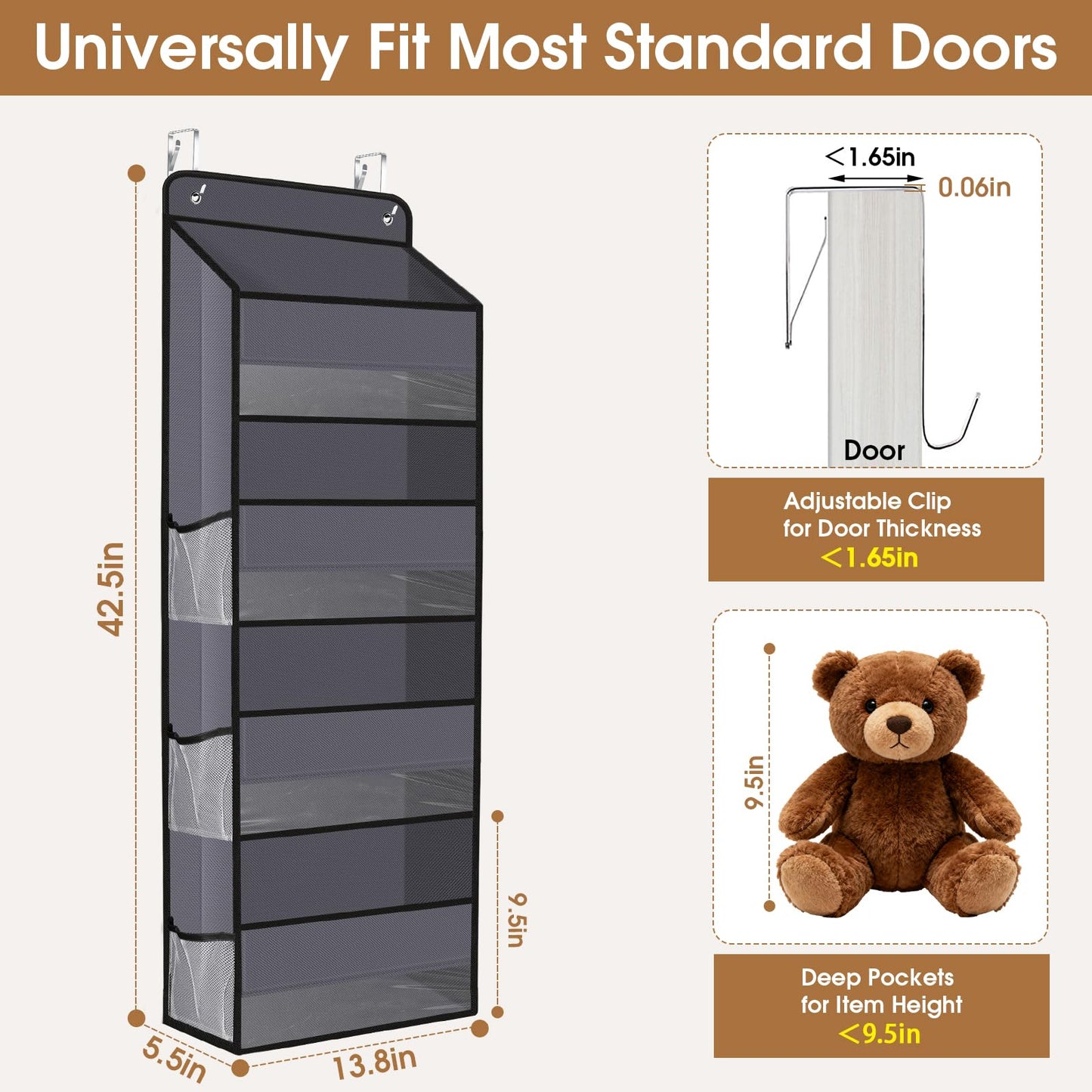 Over The Door Organizer Storage behind Door Hanging Organizer for Nursery