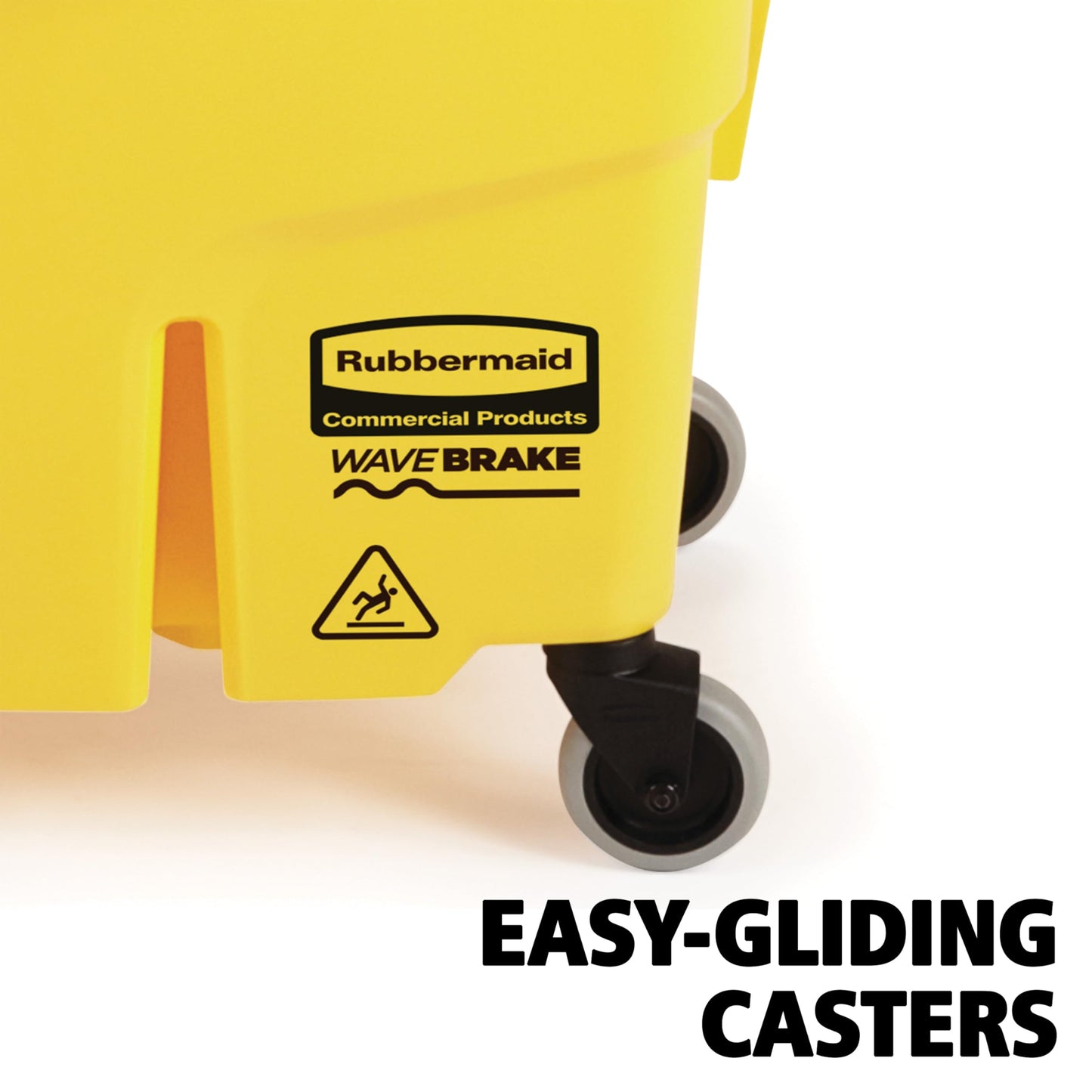 Rubbermaid Commercial Products WaveBrake 26 Qt. Side-Press Mop Bucket and Wringer Combo on Wheels