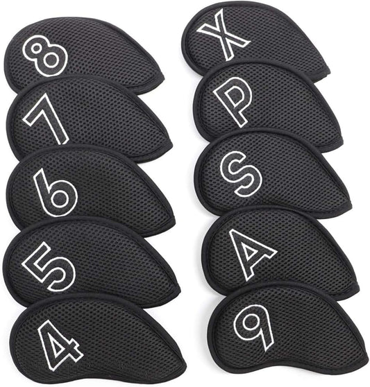 Montela Golf Iron Covers,Golf Iron Head Covers Mesh Golf Iron Covers Set 10pcs Golf Iron