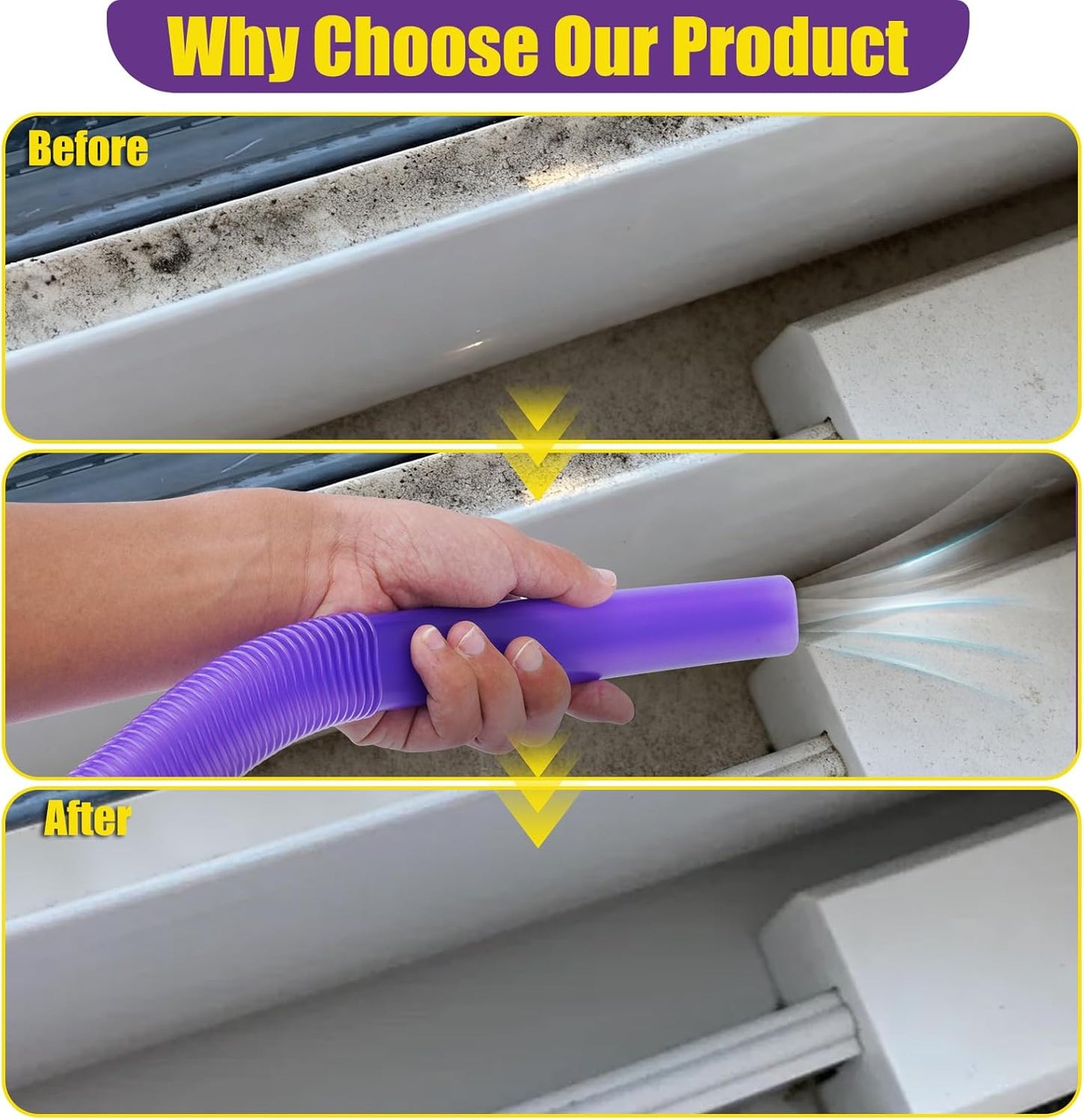 Vacuum Crevice Cleaning Attachment Set, 34" Bendable Hose, Fits Dyson V7 V8 V10 V11 V15 GEN5, Dryer Vent Lint Remover, Car Detailing, Home Gap Cleaning