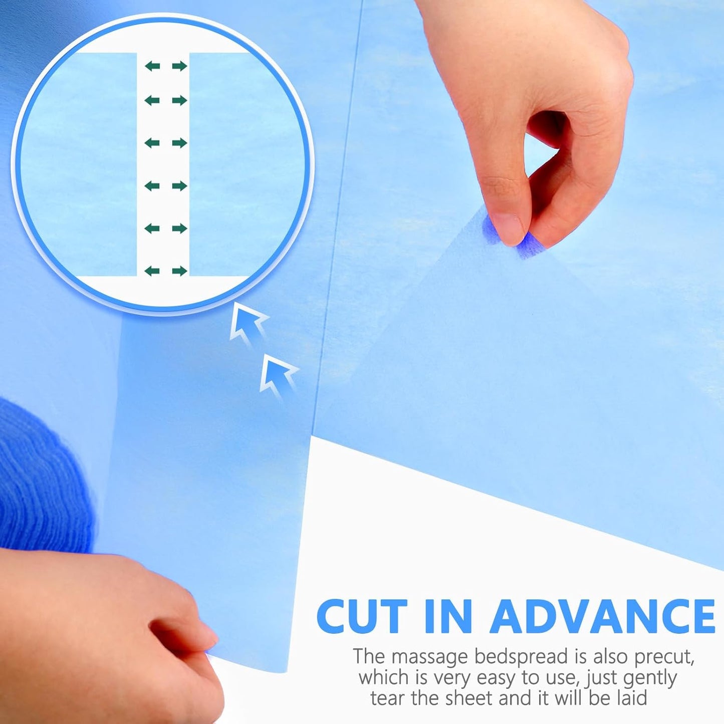 Tudomro 2 Roll Disposable Non Woven Bed Sheets 24 x 71 Inch Massage Table Paper Covers Non Woven Fabric Massage Sheets Waterproof Spa Breathable Bed Cover for Beauty Salon, Hotels(Blue)