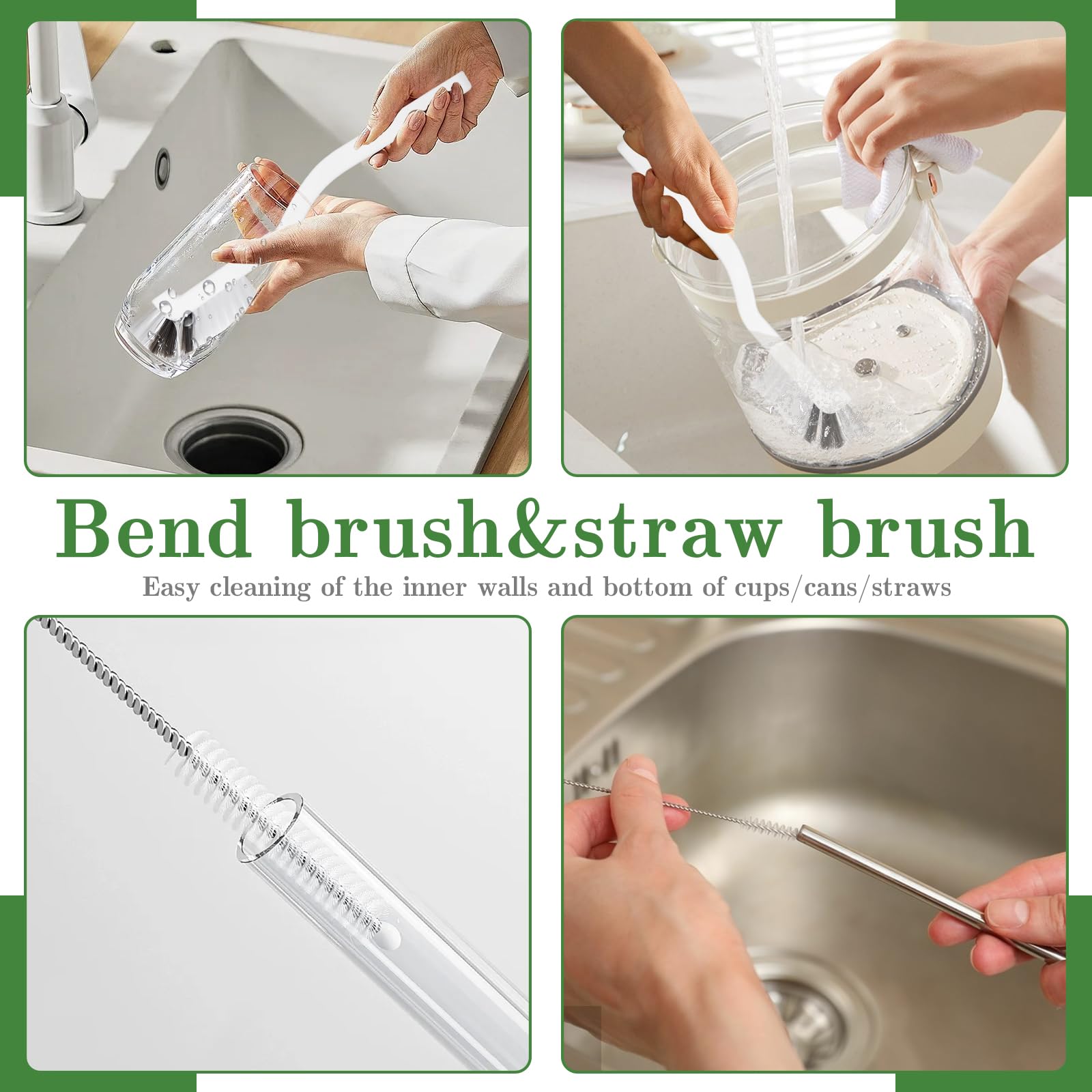 15pcs Crevice Cleaning Brush, Hard Bristle Scrub Brushes Tools, Multifunctional Grout Brush for