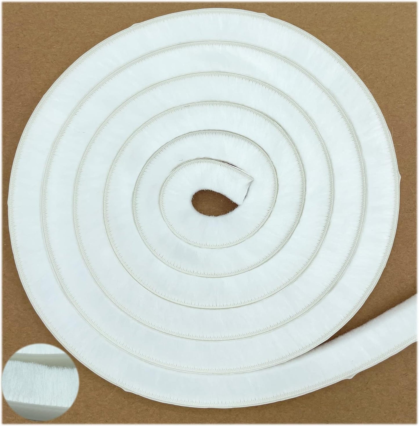 Felt Pile Weather Stripping Brush for Sliding Windows/Doors Frame Side, Self Adhesive Weatherstrip Seal Strip Sealer for Soundproofing (16ft x11/32 Backing x 9/16 Brush inch, White)