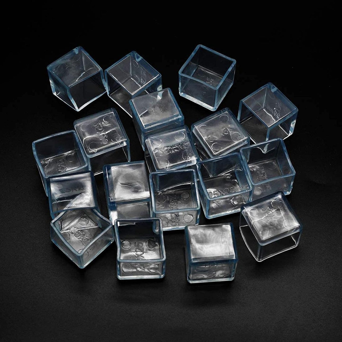 16 Pcs Transparent Square Anti-Slip Rubber Leg Tips Chair Leg Caps Furniture Floor Protectors Chair Table Bar Stool Leg Covers Furniture Leg Cube Feet 1.38 Inch x 1.38 Inch (35 x 35mm)