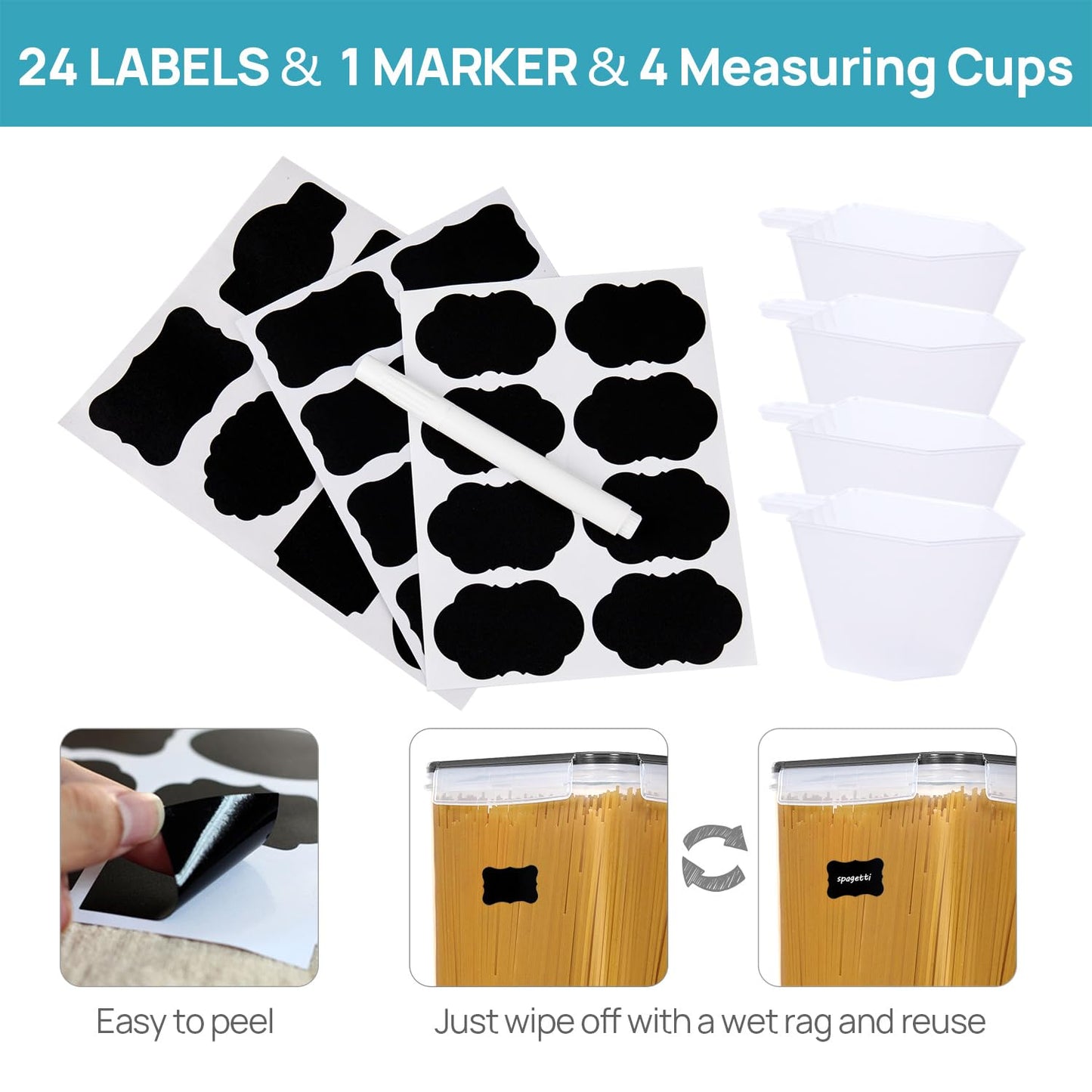 Vtopmart 10 PCS Flour and Sugar Storage Container, Include 3 Sizes