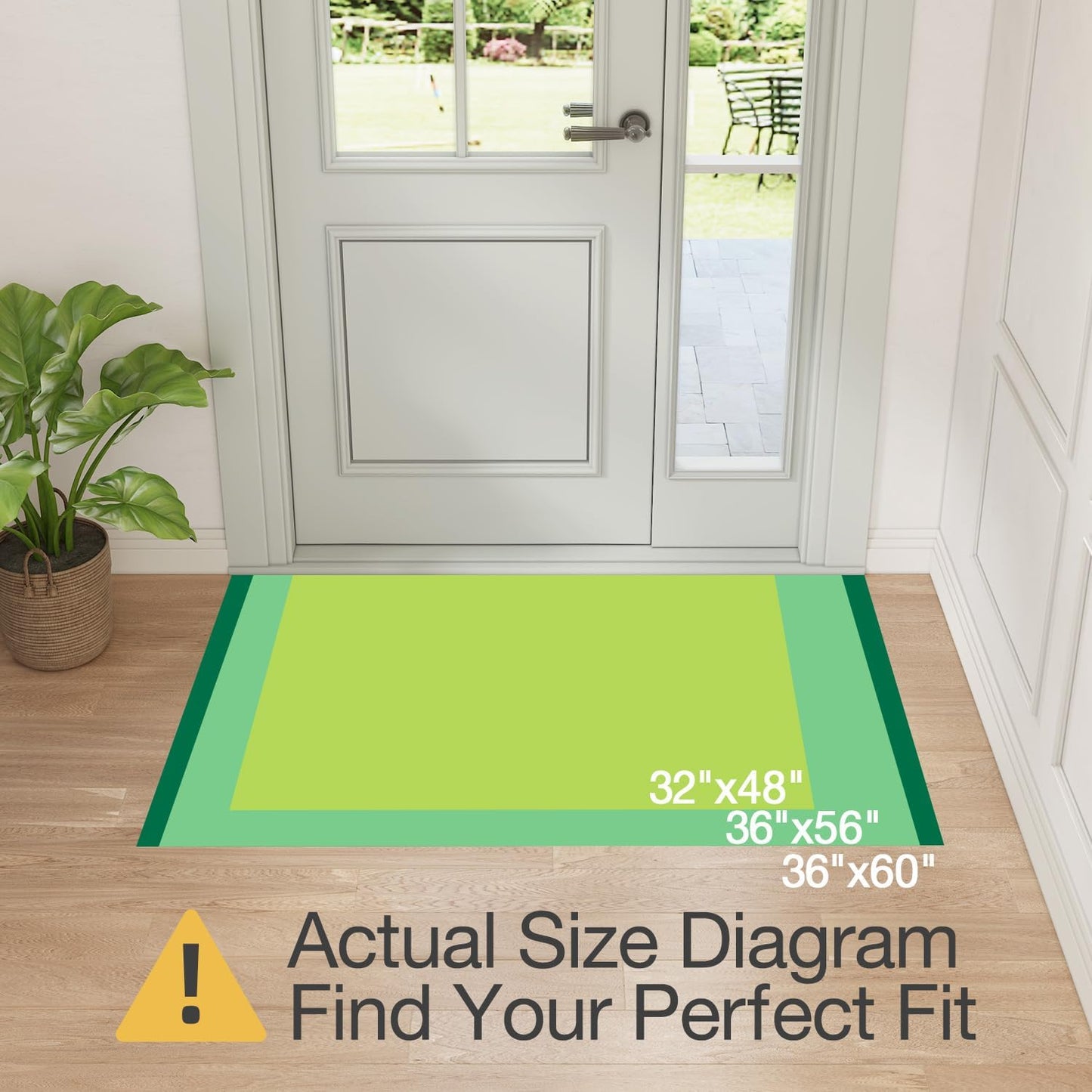 LUMI Indoor Door Mat 36"x59", Ultra Thin Low Profile Non-Slip Doormat for Home Entrance, Absorbent & Stain-Resistant Welcome Mats, Washable Entryway Mat for Front Door, Patio, Porch, Camel