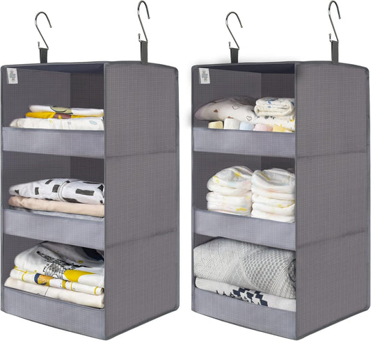 GRANNY SAYS 3-Shelf Closet Organizers and Storage, Foldable Hanging Closet Organizer, Hanging