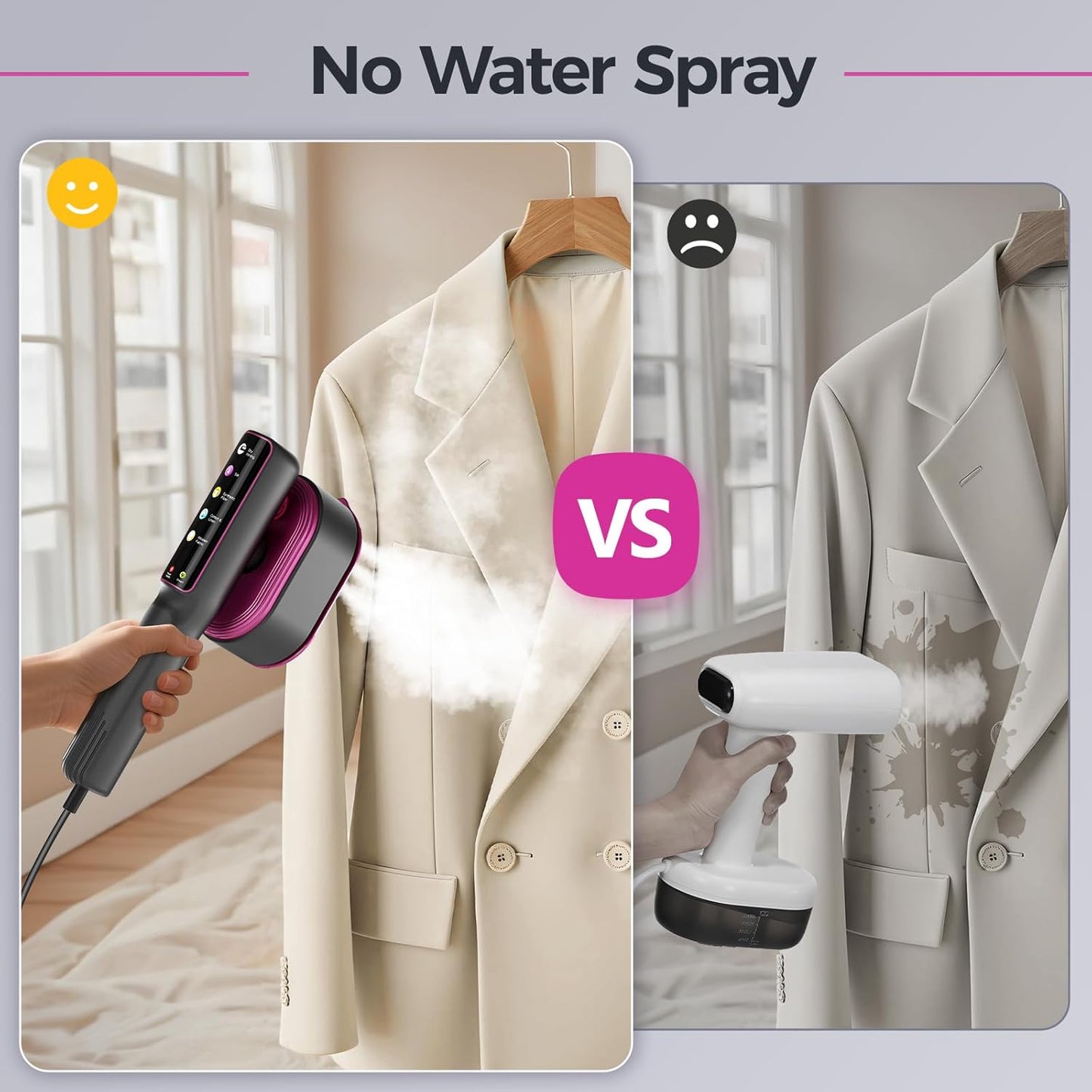 Travel Steamer for Clothes, 1200W Portable Steamer ＆ Iron 2 In 1, 13s Heat Up, LED Touch Display with 5 Modes, Large Ceramic Heat Panel, 110ml Tank, Garment Steamer for Home and Travel