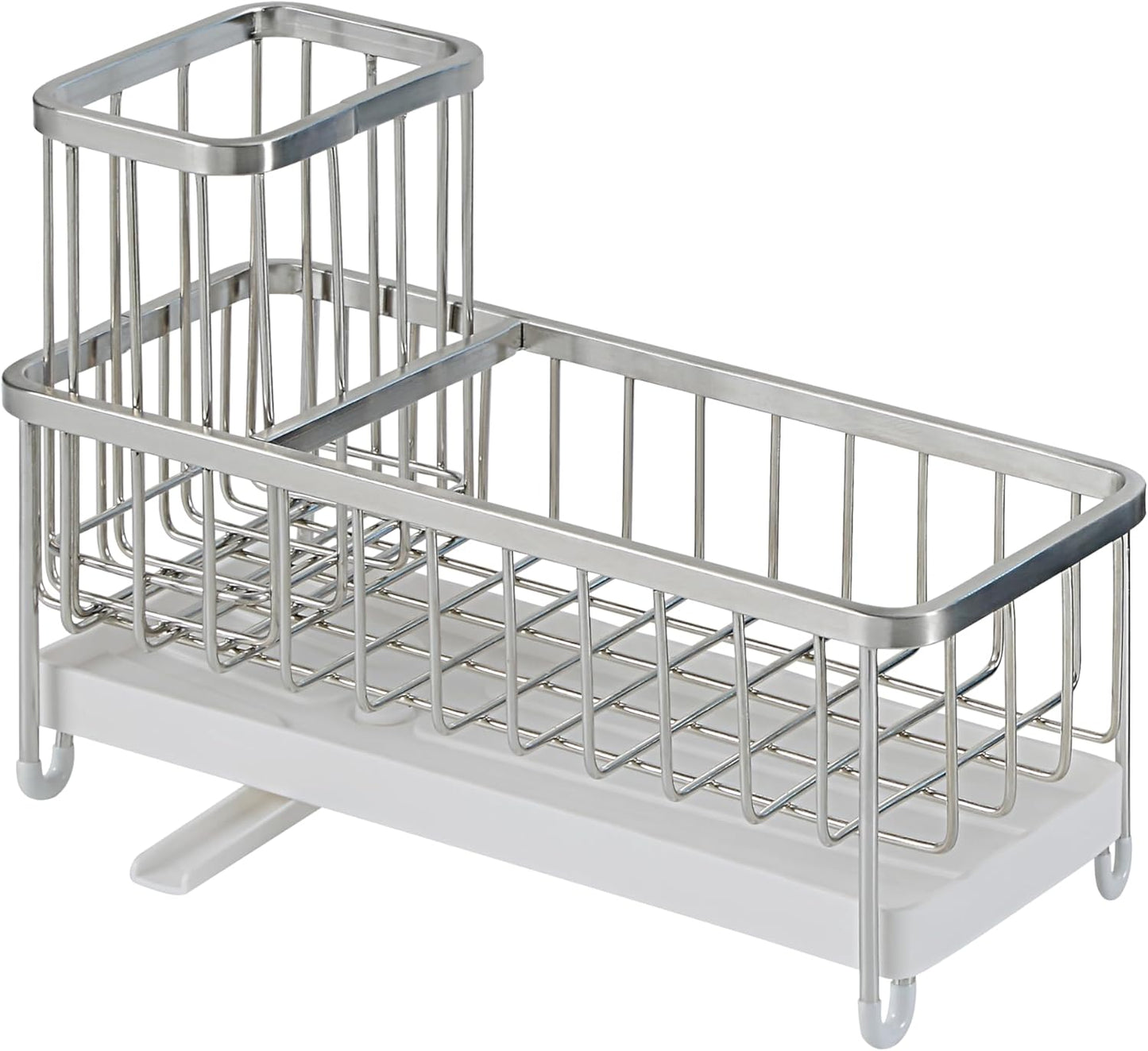 SunnyPoint Never Rust Stainless Utensil, Sink Cleaning Tools Holder for Kitchen Sink with Drain Board; Dish Wand, Sponge, Soap Dispenser, Utensil Organizer Caddy (S.N)