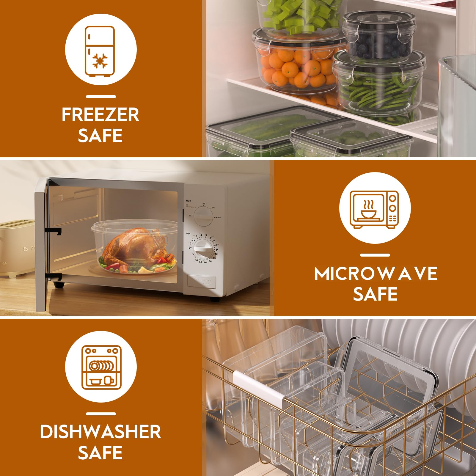 KEMETHY Large 40 Piece Food Storage Containers with Airtight Lids, BPA-free