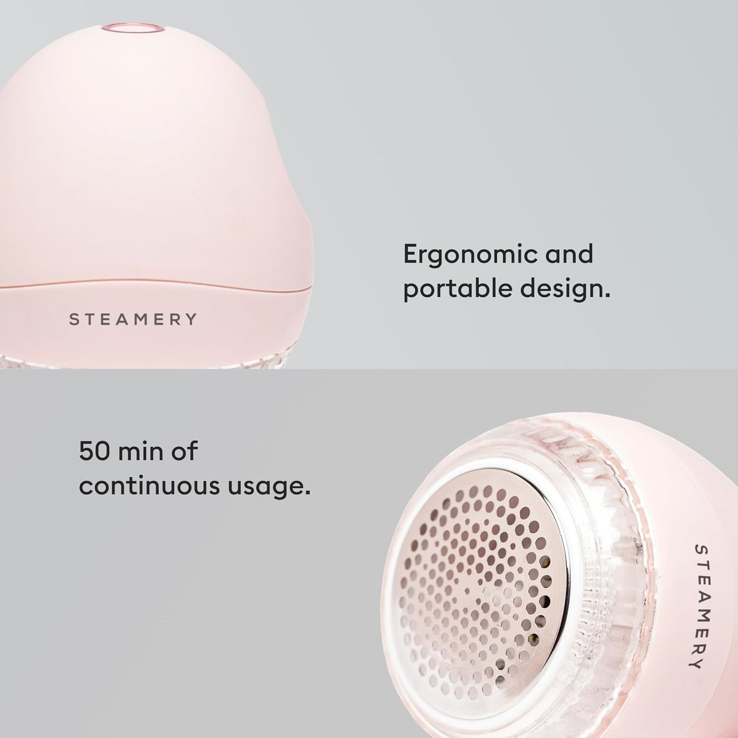 Steamery Fabric Shaver Pilo 1, Lint Remover for Pills and Bobbles, 5W, Portable, Rechargeable, Ergonomic, Scandinavian Design, Pink