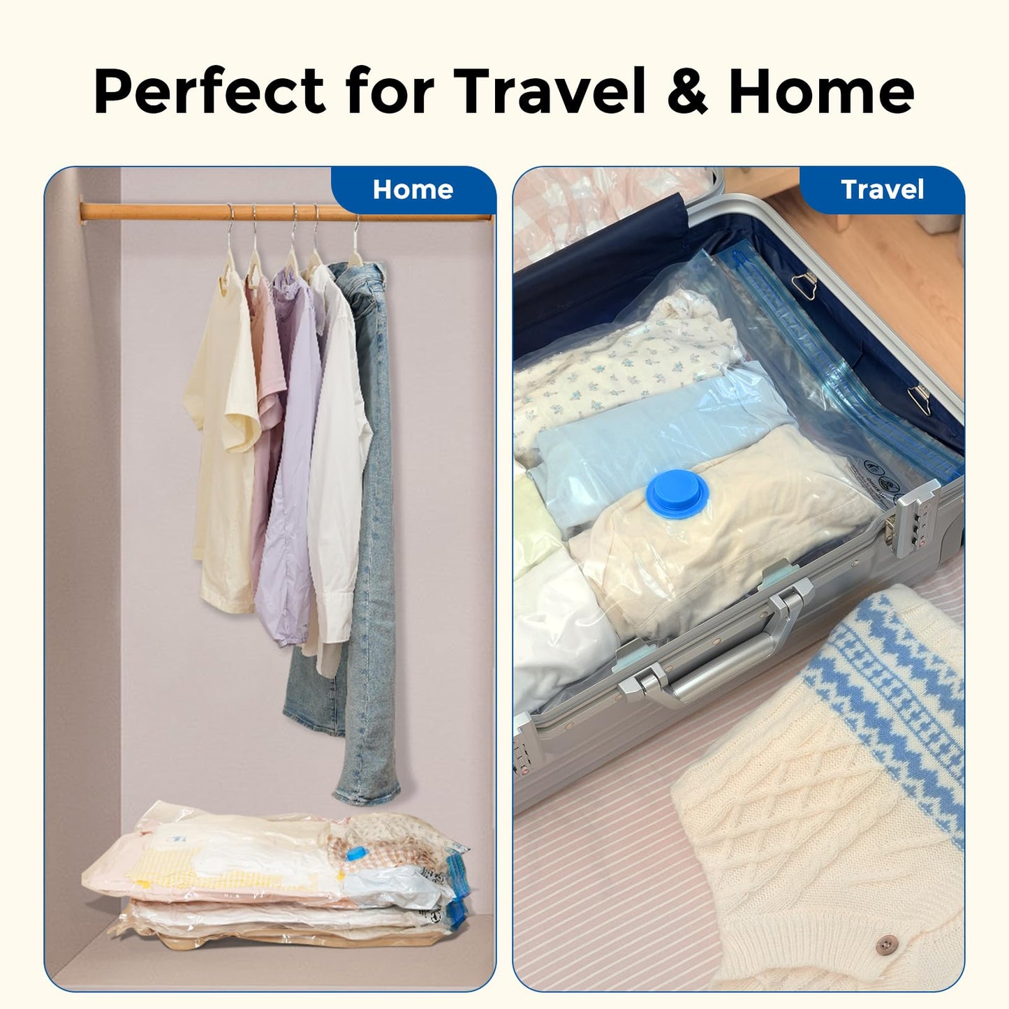 ETENWOLF 20 Combo Vacuum Storage Bags for Travel with Wireless Pump