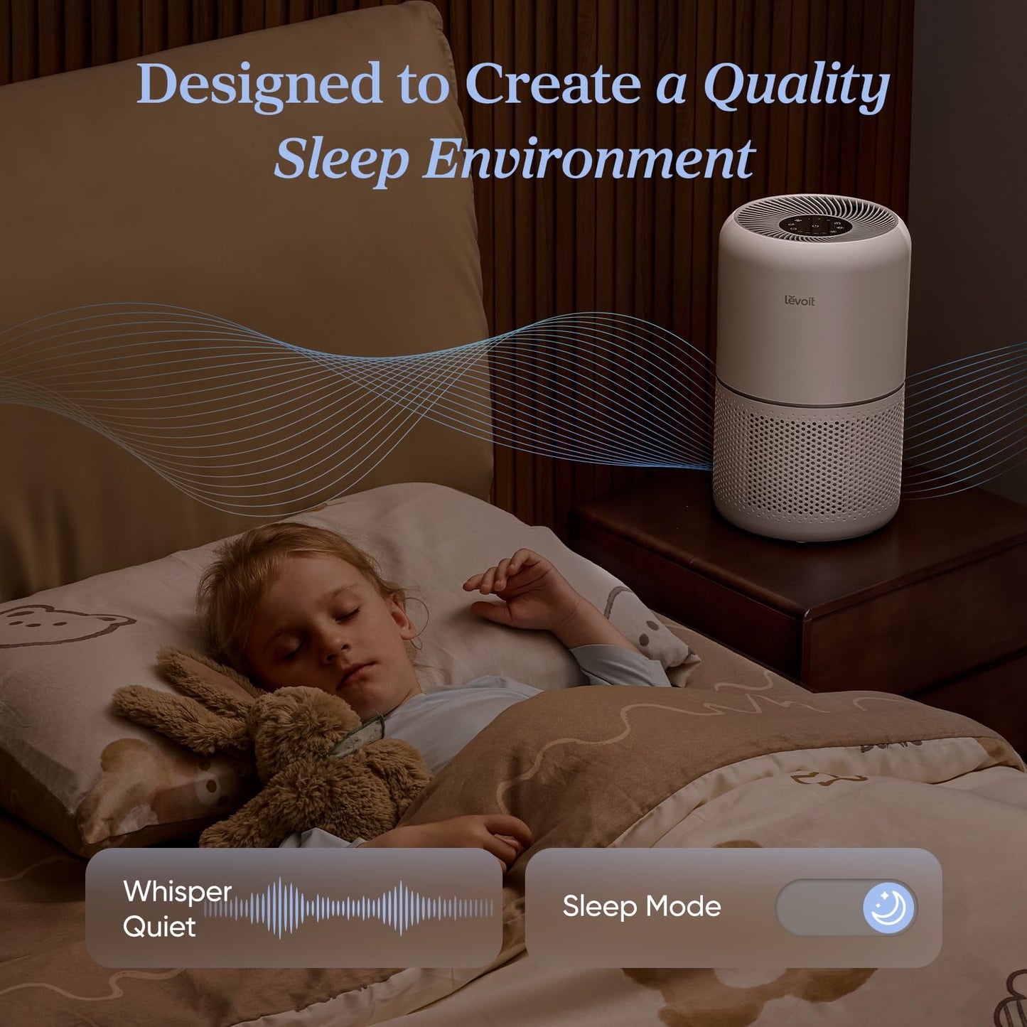 LEVOIT Air Purifier for Home Allergies and Pets Hair Smokers in Bedroom, H13 True HEPA Filter, 24db