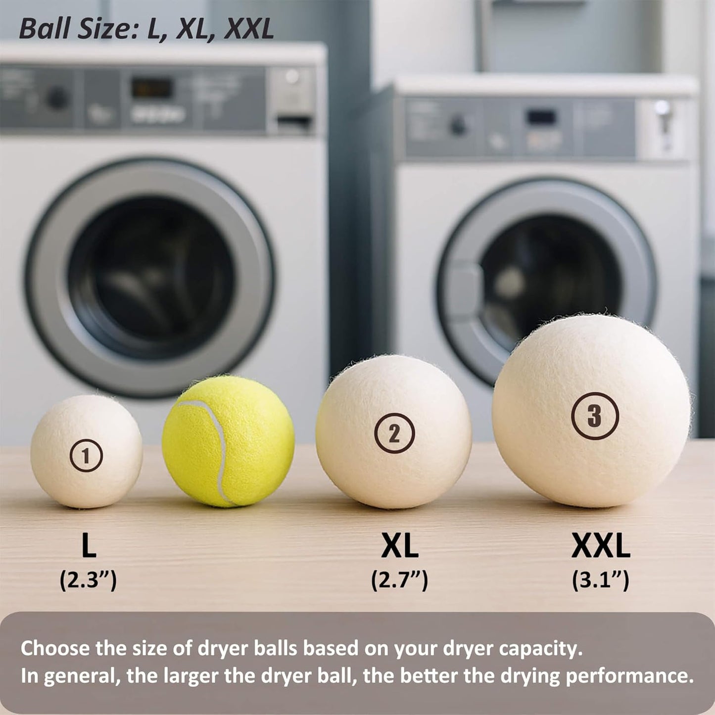 Sheep Wool Dryer Balls 12 Pack XL(2.7") Premium Natural Fabric Softener, Reusable Laundry Dryer Balls for Reducing Drying Time, Static and Wrinkles, Eco-Friendly – 100% New Zealand Wool