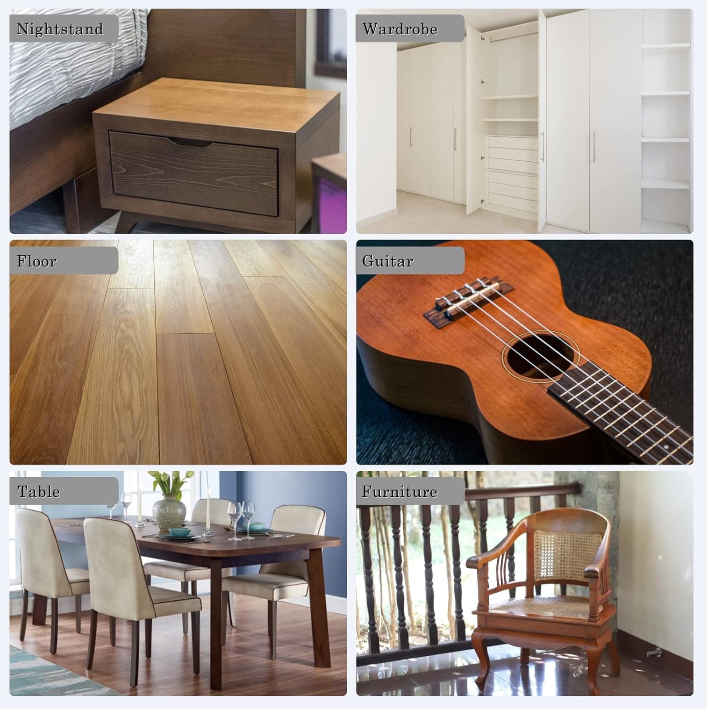 SEISSO Wood Putty, Water-Based Woods Filler, White Wooden Putty for Trim, Woods Filler Paintable, Stainable, Wooden Furniture Repair kit - Restore Wooden Table, Cabinet, Floors, Door