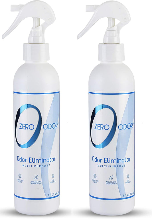 Zero Odor - Multi-Purpose Strong Odor Eliminator for Home, Office, Car, Bathroom, Hotel, Room Deodorizer, and Odor Neutralizer, 8oz Two Pack