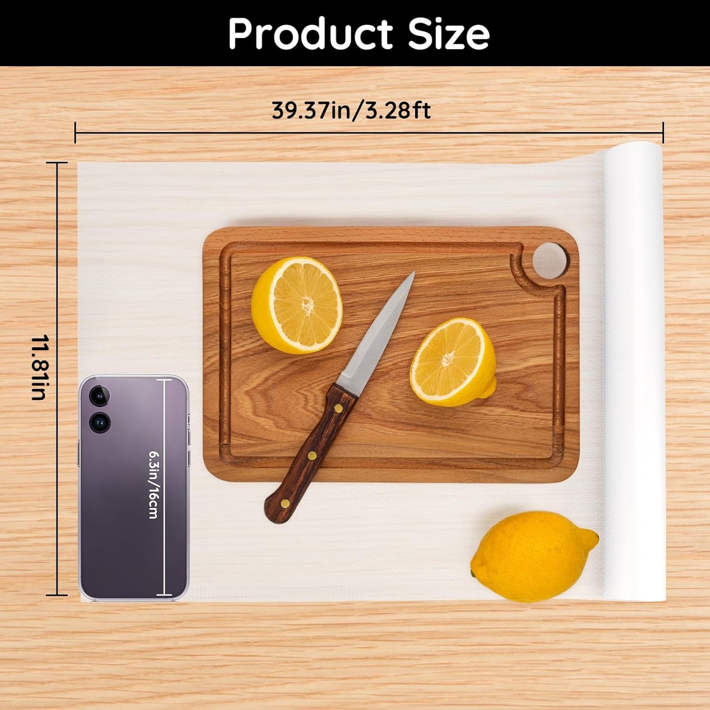 Kitchen Cabinet Liner, 11.8" W x 39" L x 0.03" T, Drawer Liners for Dresser, Non-Adhesive & Non Slip for Home and Kitchen Shelf, Drawer, Cabinet, Refrigerator, Dresser, Cupboard, RV (Polka Dot)